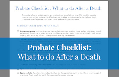 Downloadable checklist for probate